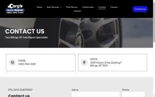 Cory's Auto Repair website