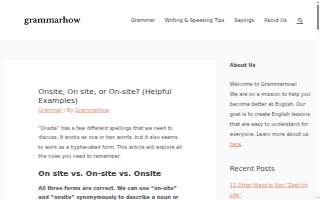 Onsite services of Charleston website