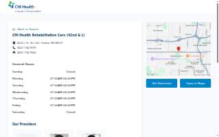CHI Health Rehabilitation Care (42nd & L) website