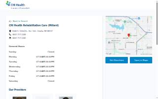 CHI Health Rehabilitation Care (Millard) website