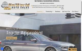 Uniworld Auto Sales website
