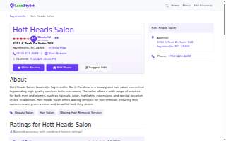 Hott Heads Salon website