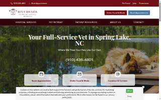 Riverbark Veterinary Hospital website