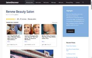 Renew Beauty Salon website