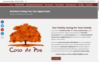 Casa de Paz Senior Assisted Living website