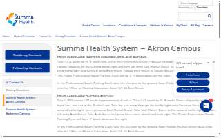 Summa Health System - Akron Campus website