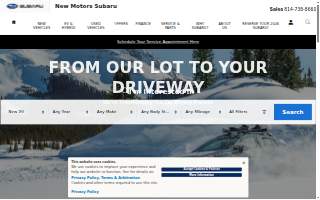 New Motors Subaru website