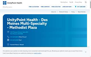 UnityPoint Health - Des Moines Multi-Specialty - Methodist Plaza website