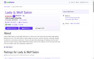 Lady & Wolf Salon website
