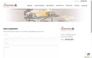 Seasons Gourmet Catering website