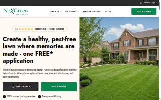 NexGreen Lawn and Tree Care website