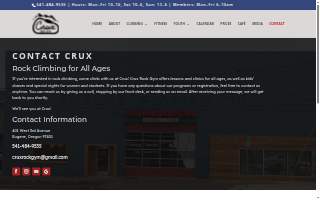 Crux Rock Gym website