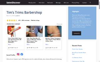 Tim's Trims Barbershop website