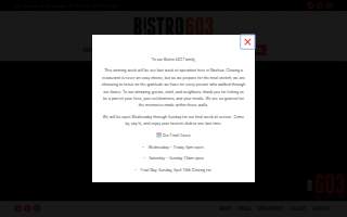 Bistro603 website