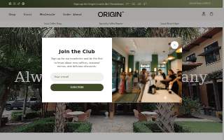 Origin Coffee Bar website