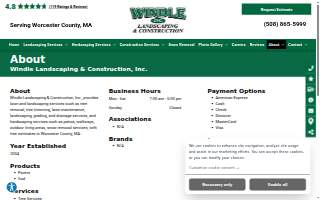 Windle Landscaping & Construction, Inc. of Worcester website