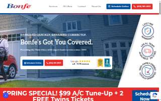 Bonfe Plumbing, Heating, Cooling, Electrical, Sewer website
