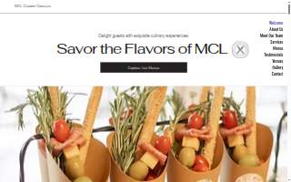 MCL Custom Caterers website