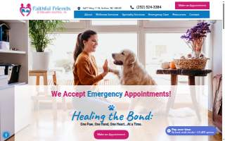 Faithful Friends Veterinary Care website