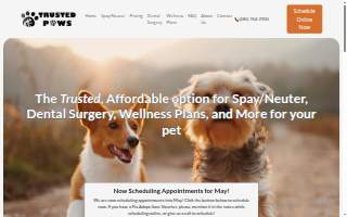 Trusted Paws Veterinary Clinic website