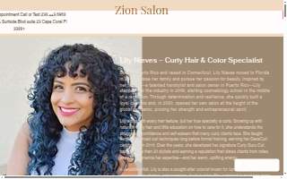 Zion Salon website
