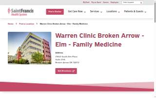Warren Clinic Broken Arrow - Elm - Family Medicine website