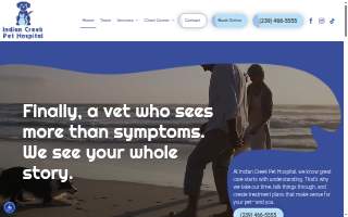 Indian Creek Veterinary Hospital website