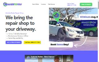 BrakesToYou Mobile Brake Repair website