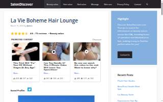 La Vie Boheme Hair Lounge website