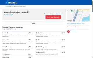 Bavarian Bakery and Deli website