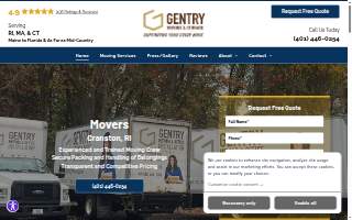 Gentry Moving & Storage of Warwick website