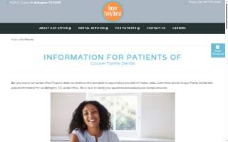 Cooper Family Dental website