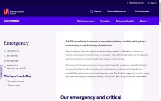 Intermountain Health LDS Hospital Emergency Services website