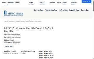 MUSC Children's Health Dental & Oral Health website