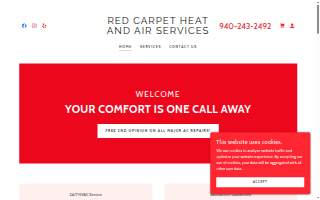 Red Carpet Air Conditioning and Heating Services website