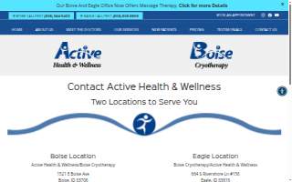 Boise Cryotherapy/Active Health & Wellness website