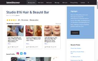 Studio 816 Hair & Beauté Bar website