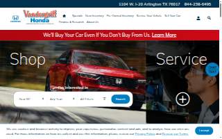 Vandergriff Honda Service of Arlington website