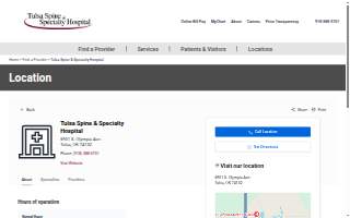 Tulsa Spine & Specialty Hospital website
