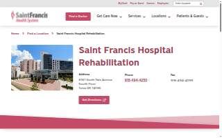 Saint Francis Hospital Rehabilitation website