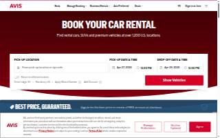Avis Alaska Car Sales website