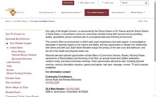 Our Lady of the Angels website