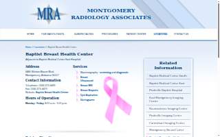 Baptist Health Breast Health Center website