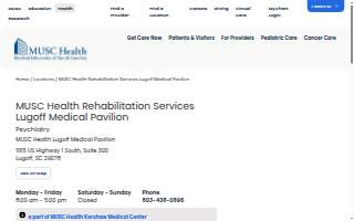 MUSC Health Rehabilitation Services Lugoff Medical Pavilion website
