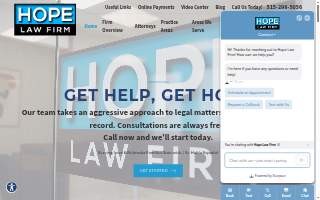 Hope Law Firm of Des Moines website
