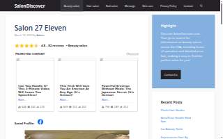 Salon 27 Eleven website