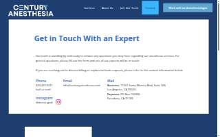 Century Anesthesia Medical Group website