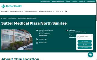 Sutter Medical Plaza North Sunrise website