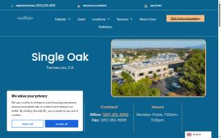 Rancho Family Medical Group- Single Oak, Temecula website