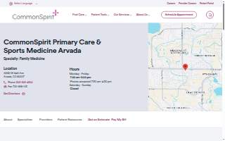 CommonSpirit Primary Care & Sports Medicine Arvada website
